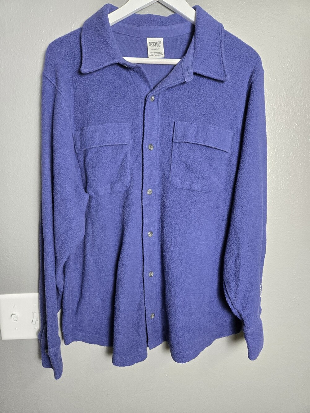 PINK Victoria's Secret 2023 Oversized Blue Button Down Size Small